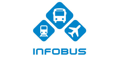 Логотип сервиса INFOBUS для страницы с актуальными купонами и акциями
