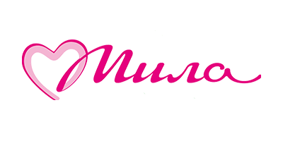Логотип Мила с розовым сердцем